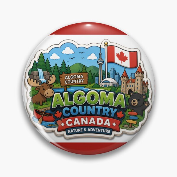 Item preview, Algoma Country Canada Cute 3D Adventure Label   designed and sold by PaintMeWorld.