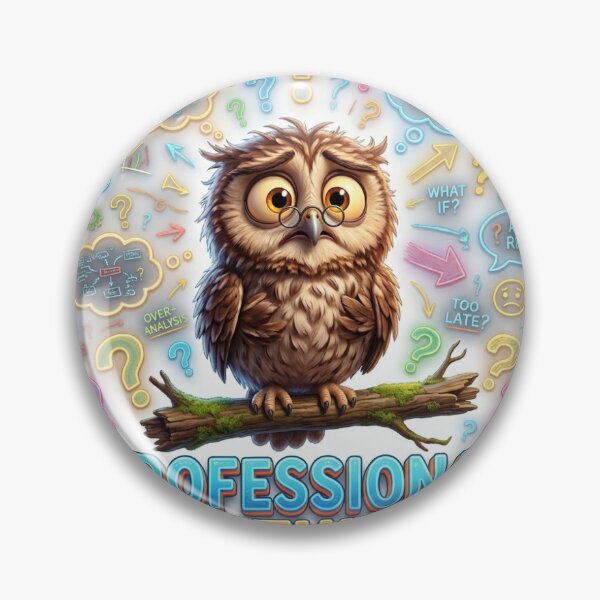 Item preview, Professional Overthinker | Funny Owl Meme designed and sold by Brain Cell studios.