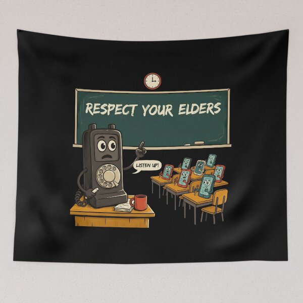 Item preview, Respect Your Elders Phone Tshirts Old Phone Nostalgia Technology Humor designed and sold by Redgiant87x.