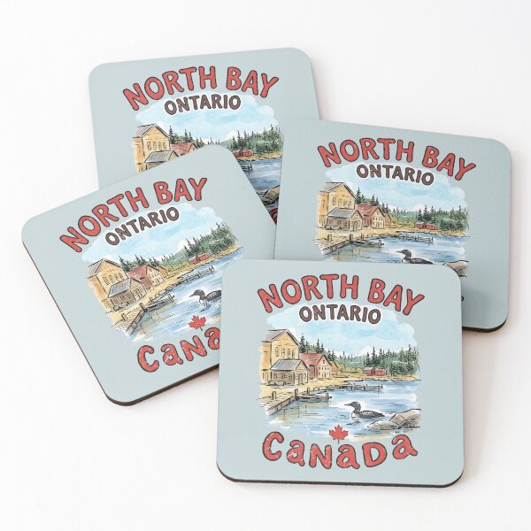 Item preview, North Bay Ontario Cute Cityscape Maple Leaf  designed and sold by HowToCanadian.