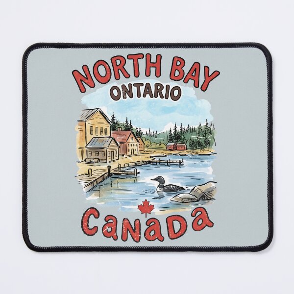 Item preview, North Bay Ontario Cute Cityscape Maple Leaf designed and sold by HowToCanadian.