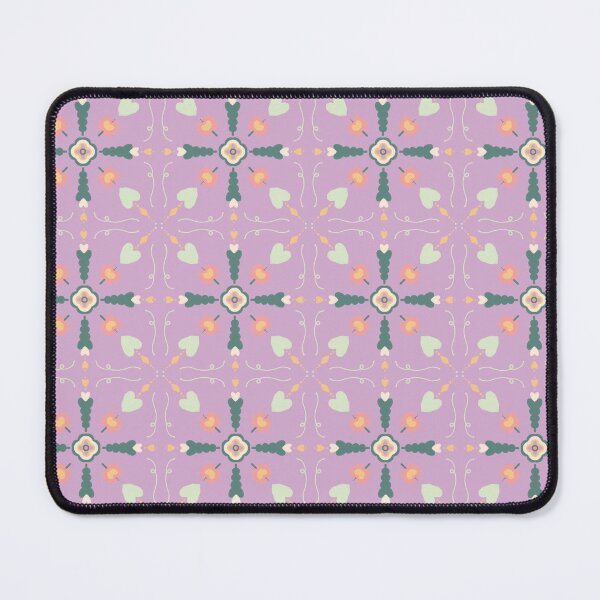 Item preview, Lavender Folk Floral Tile Heart — Blue Lemon Studio Original Illustration designed and sold by BluelemonStudio.