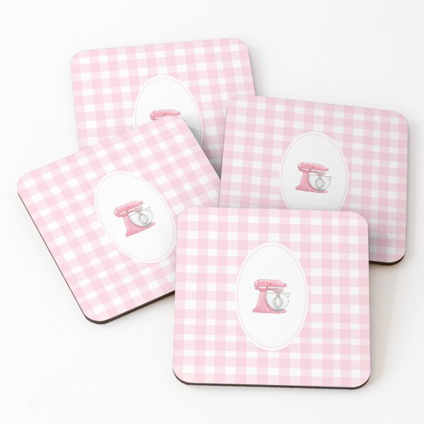 Item preview, Blush gingham mixer print designed and sold by Zestypickles.