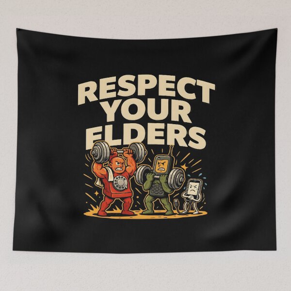 Item preview, Respect Your Elders Phone Tshirts Vintage Smartphone Joke for Tech Lovers designed and sold by Redgiant87x.