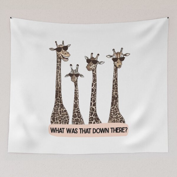 Item preview, What Was That Down There? – Funny Tall Giraffe Cartoon designed and sold by UUniqueIImprint.