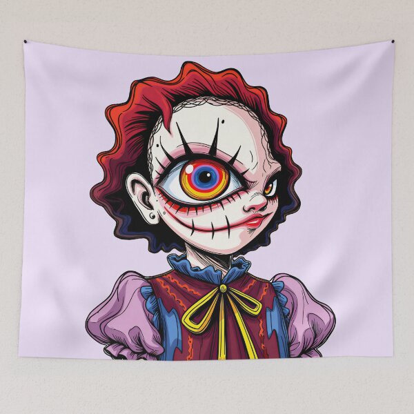 Item preview, Creepy Cute Clown Portrait – Spooky Dark Character Art designed and sold by QQQueen.