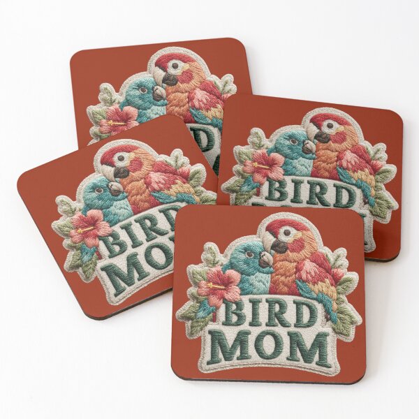 Item preview, Bird Mom Lovebirds Embroidered Design designed and sold by MegaNovaArt.