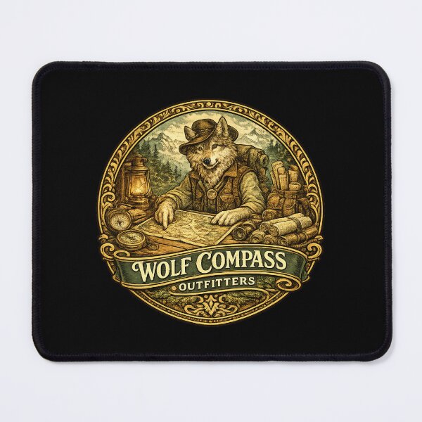 Item preview, Wolf Compass Outfitters Shirt | Woodland Wolf Explorer | Fantasy Hiking & Camping Adventure Gift designed and sold by MrDev.