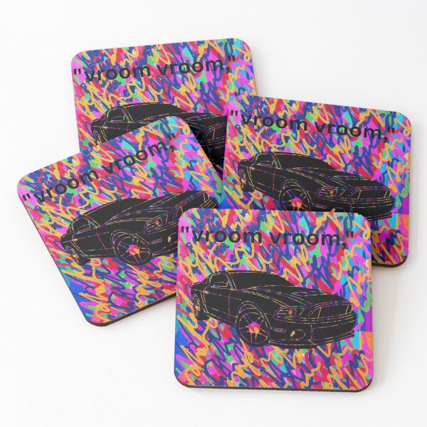 Item preview, Black car on a colourful scribble background  designed and sold by wallartofmio.