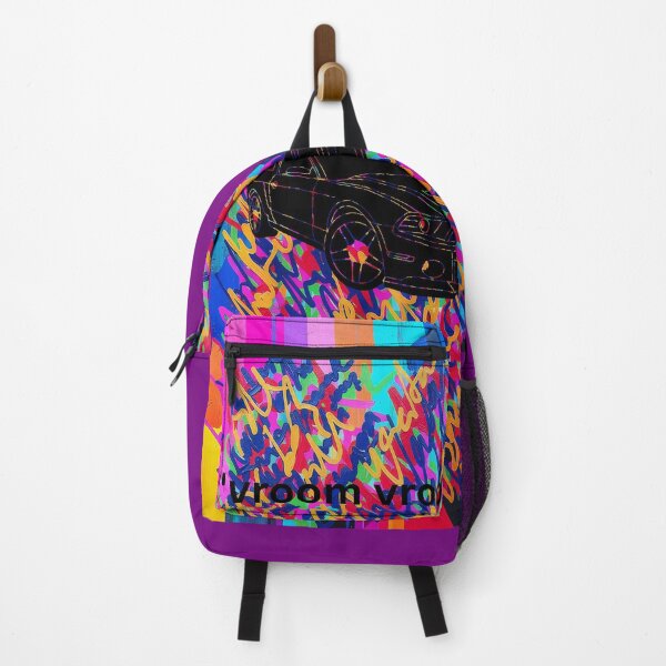 Item preview, Black car on a colourful scribble background  designed and sold by wallartofmio.