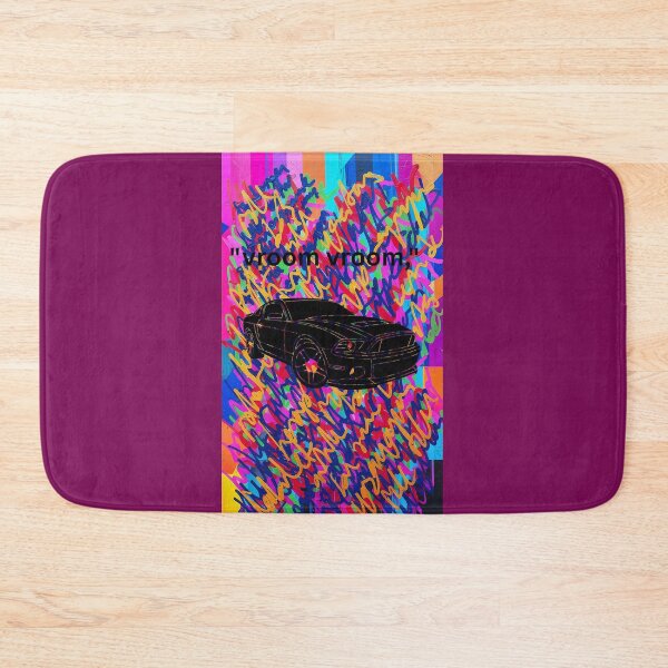 Item preview, Black car on a colourful scribble background  designed and sold by wallartofmio.