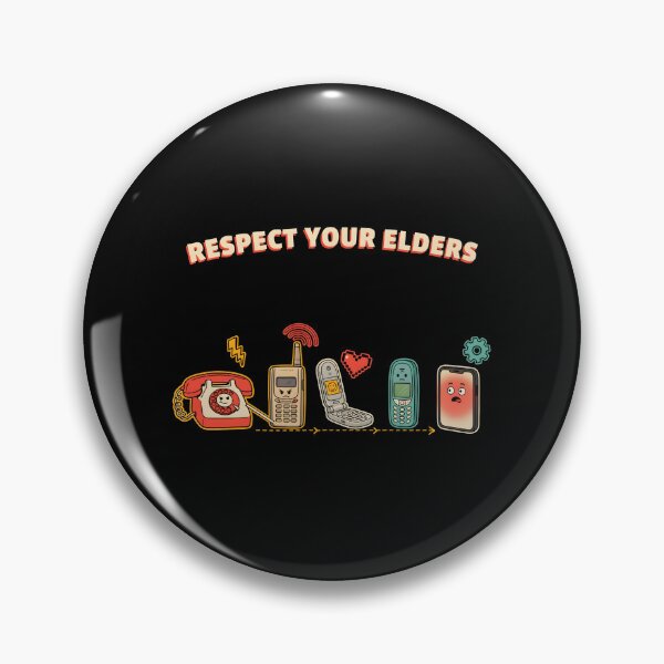 Item preview, Respect Your Elders Phone Tshirts Funny Retro Technology for Smartphone Users designed and sold by Redgiant87x.