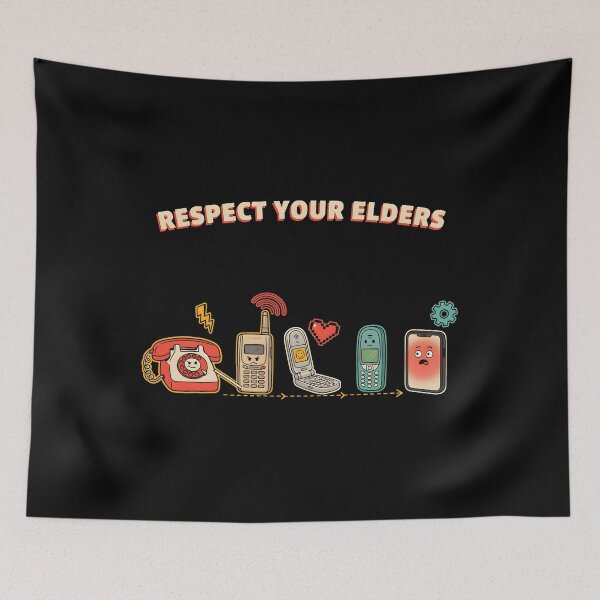 Item preview, Respect Your Elders Phone Tshirts Funny Retro Technology for Smartphone Users designed and sold by Redgiant87x.