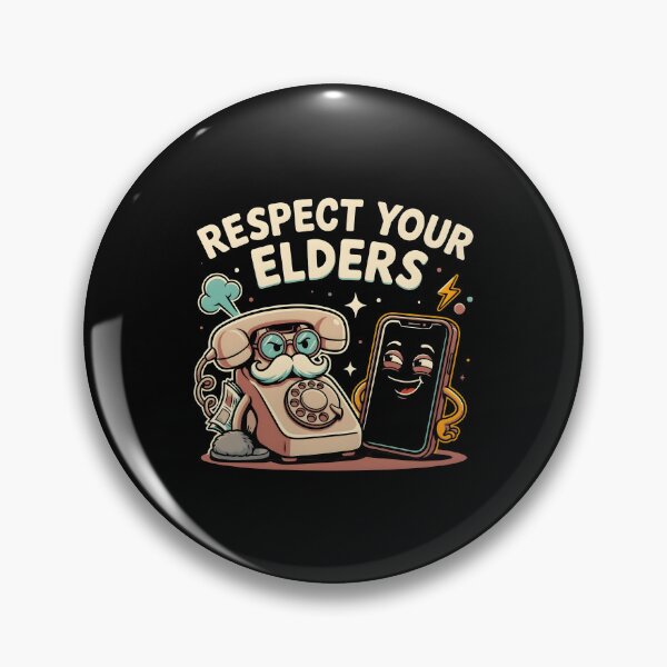 Item preview, Respect Your Elders Phone Tshirts Mobile Technology Humor with Vintage Phone Style designed and sold by Redgiant87x.