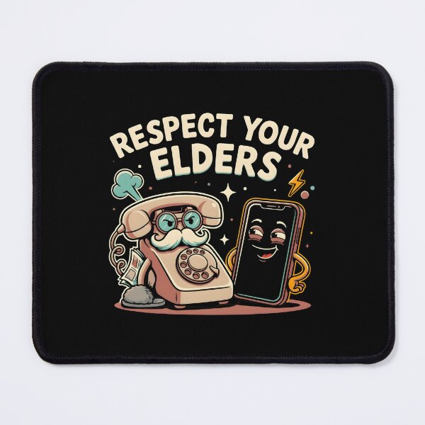 Item preview, Respect Your Elders Phone Tshirts Mobile Technology Humor with Vintage Phone Style designed and sold by Redgiant87x.
