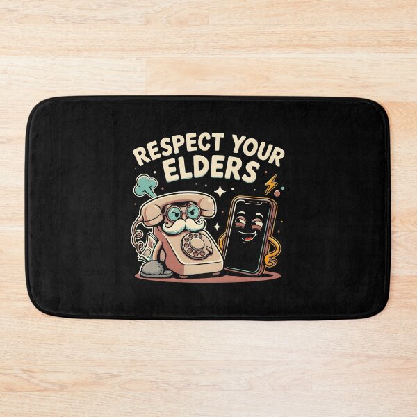 Item preview, Respect Your Elders Phone Tshirts Mobile Technology Humor with Vintage Phone Style designed and sold by Redgiant87x.