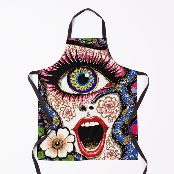 Item preview, Excited Face – Expressionist One-Eyed Woman Portrait designed and sold by QQQueen.
