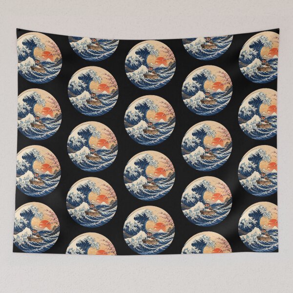 Item preview, Funny Zebra Finch Captain Japanese Kanagawa Wave Japan Boat Mom Dad Kids designed and sold by FurryHavenPH.