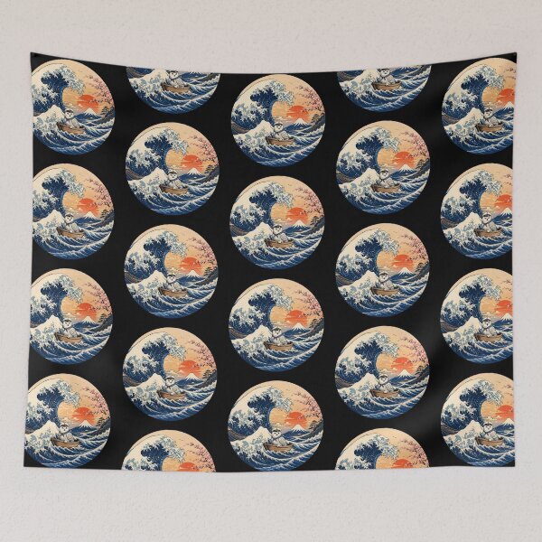 Item preview, Funny White Owl Captain Japanese Kanagawa Wave Japan Boat Mom Dad Kids designed and sold by FurryHavenPH.