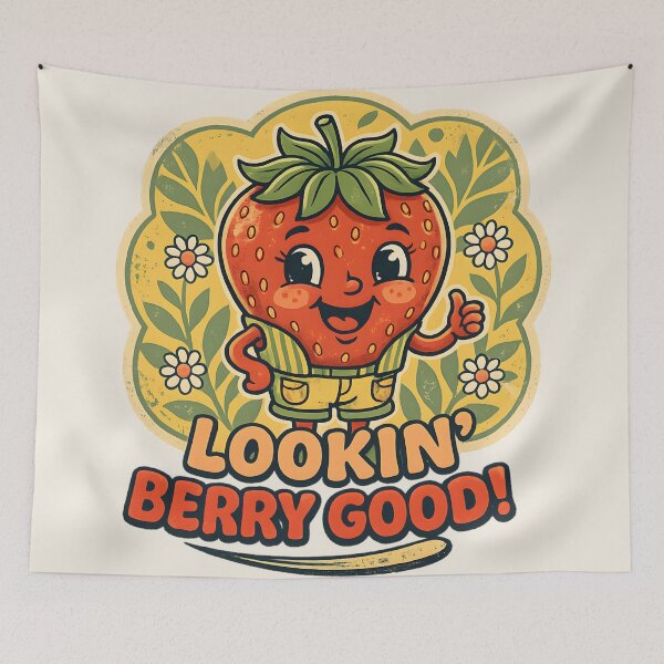 Item preview, Lookin Berry Good Retro 70s Strawberry Cartoon designed and sold by radiogalaxy.