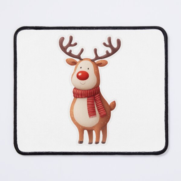 Item preview, Cute Christmas Reindeer with Red Scarf Cartoon Sticker designed and sold by CreativeLarysa.