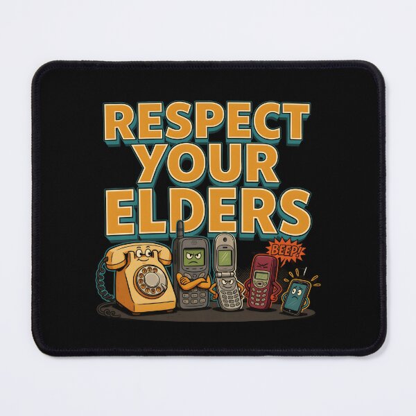 Item preview, Respect Your Elders Phone Tshirts Funny Vintage Smartphone and Old Phone designed and sold by Redgiant87x.