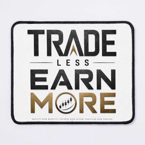 Item preview, Trade Less Earn More | Trading Mindset Quote designed and sold by SmartMoneyMugs .