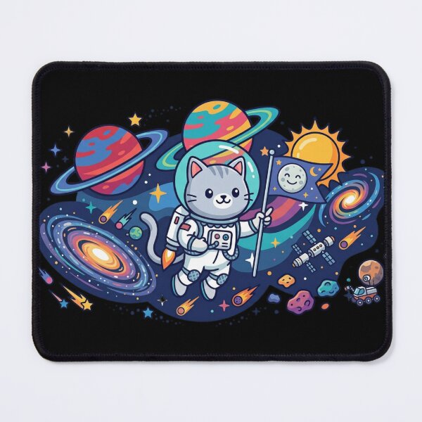 Item preview, Cute Space Cat Astronaut Floating in Galaxy designed and sold by Iampoji.