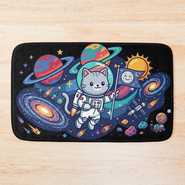 Item preview, Cute Space Cat Astronaut Floating in Galaxy designed and sold by Iampoji.