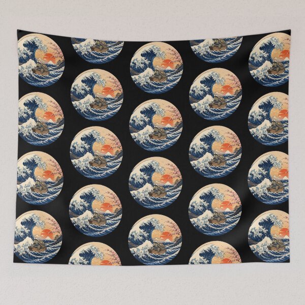 Item preview, Funny Tortoise Captain Japanese Kanagawa Wave Japan Boat Mom Dad Kids designed and sold by FurryHavenPH.