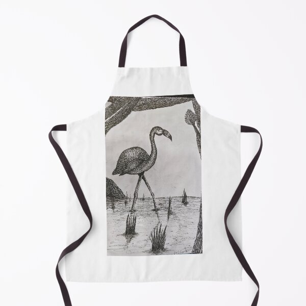 Item preview, Serene Flamingo Wildlife Ink Illustration designed and sold by MayReePeBa.