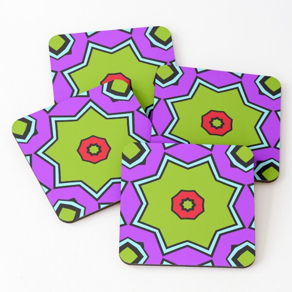 Item preview, Vibrant Green Purple Star Geometric Mandala designed and sold by Tinsleybluebell.