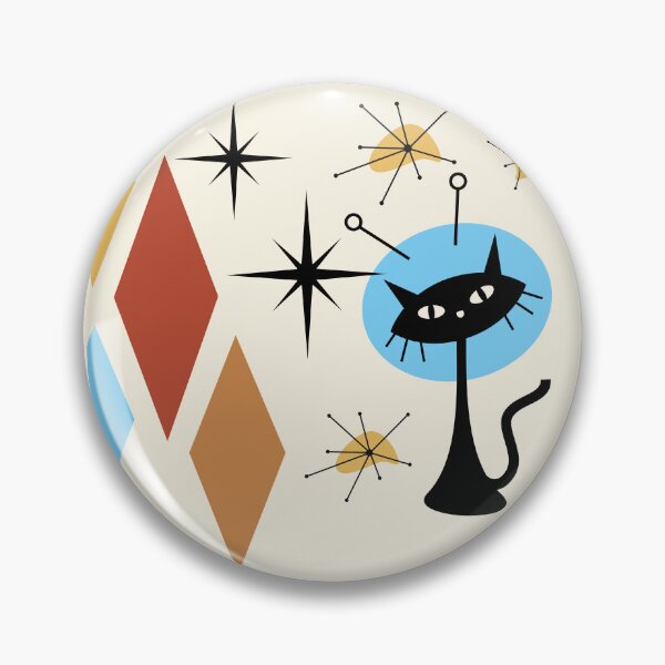 Item preview, Retro Vintage Mid Century Modern Atomic Cat Aesthetic Design designed and sold by CapturedByeJ.