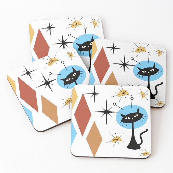Item preview, Retro Vintage Mid Century Modern Atomic Cat Aesthetic Design designed and sold by CapturedByeJ.