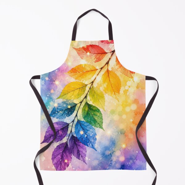 Item preview, Rainbow Watercolor Autumn Leaves Branch with Colorful Nature Background designed and sold by PixelParinda.