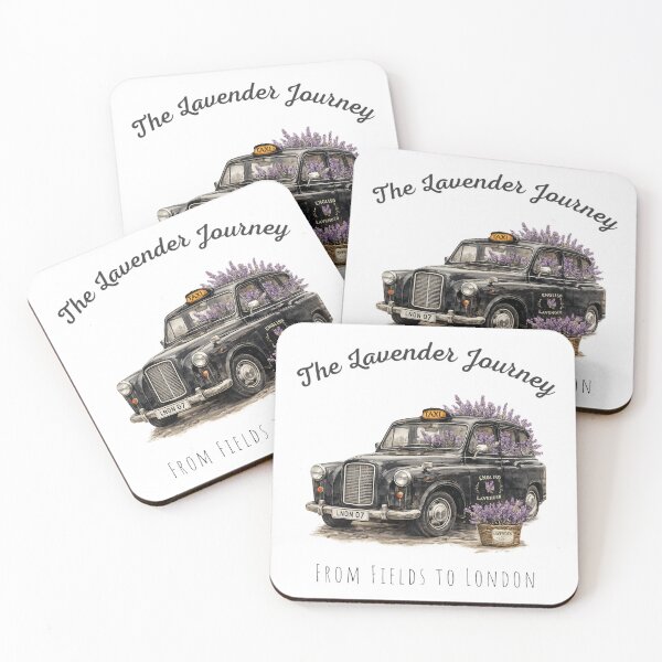 Item preview, The Lavender Journey – From Fields to London Vintage Taxi Art designed and sold by Blueberry-art23.