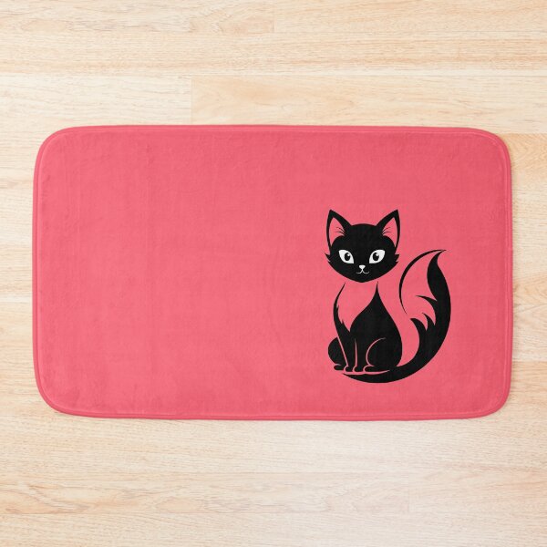 Item preview, Retro Vintage Mid Century Pink and Black Cat designed and sold by CapturedByeJ.