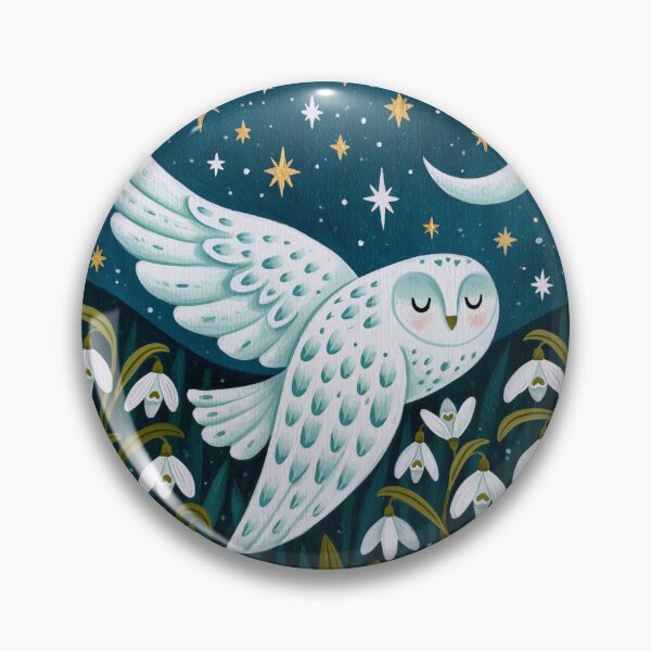 Item preview, Snowy Owl Snowdrop Flowers Whimsigoth designed and sold by Fable & Fern .