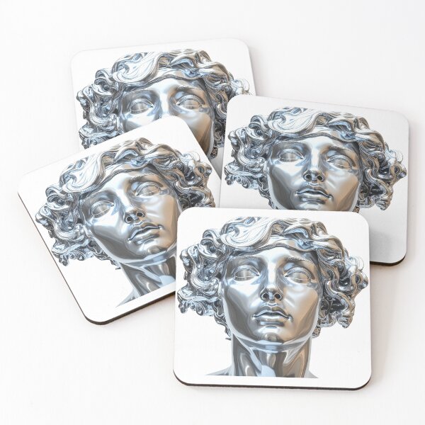 Item preview, Liquid Chrome Female Greek Bust Statue designed and sold by BetweenForms.