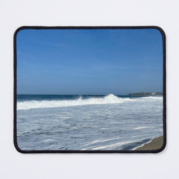 Item preview, White wave foam on a deserted sandy beach designed and sold by Art of Momenz.