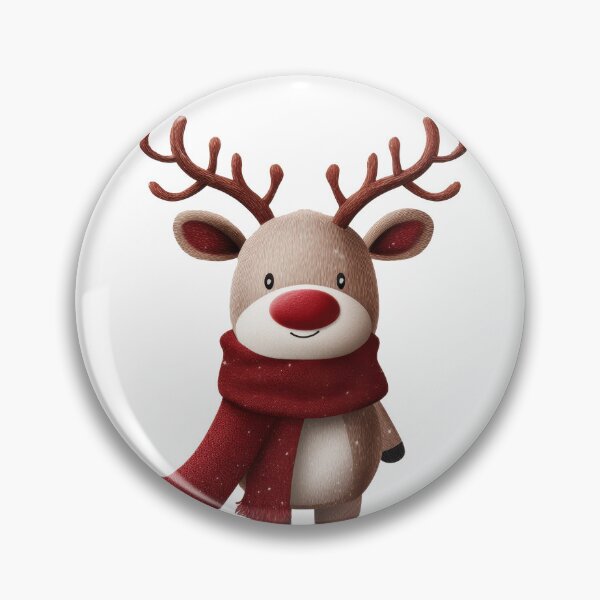 Item preview, Kawaii Reindeer with Red Nose and Scarf Clipart designed and sold by CreativeLarysa.