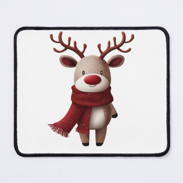 Item preview, Kawaii Reindeer with Red Nose and Scarf Clipart designed and sold by CreativeLarysa.