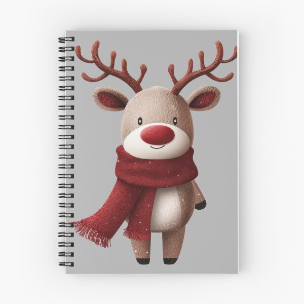 Item preview, Kawaii Reindeer with Red Nose and Scarf Clipart designed and sold by CreativeLarysa.