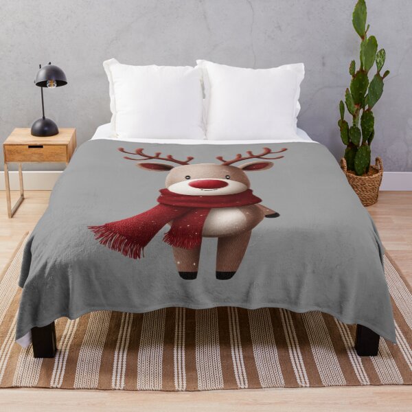 Item preview, Kawaii Reindeer with Red Nose and Scarf Clipart designed and sold by CreativeLarysa.