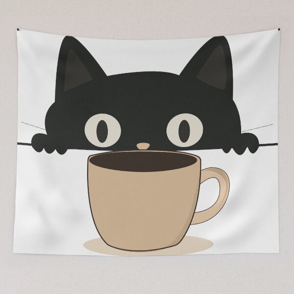 Item preview, Black Cat and Coffee Cute Minimalist Vector Collection Set designed and sold by TatinkaArtskill.