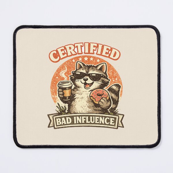 Item preview, Certified Bad Influence Raccoon Funny Vintage Retro Trash Panda Meme Graphic Cute Sarcastic Animal Gift designed and sold by mocci10.