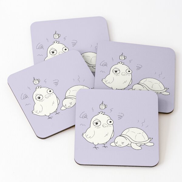 Item preview, Bird and Turtle Coffee – Minimalist Character Illustration designed and sold by LeshanArt.