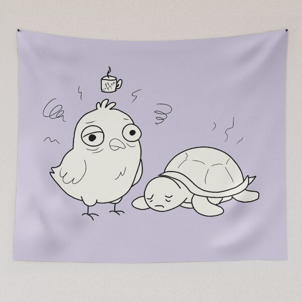 Item preview, Bird and Turtle Coffee – Minimalist Character Illustration designed and sold by LeshanArt.
