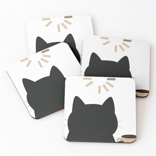 Item preview, Black Cat and Coffee Cute Minimalist Vector Collection Set designed and sold by TatinkaArtskill.