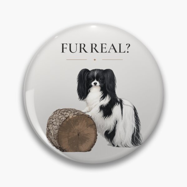 Item preview, FUR REAL? | Elegant Papillon Dog Art | Cute Papillon Gift designed and sold by PapillonArtStudio.